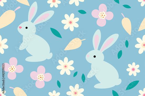 easter rabbits and eggs