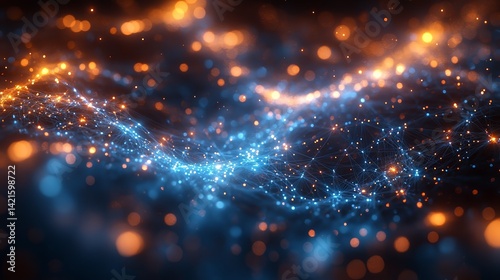Abstract network background with glowing nodes and connecting lines design