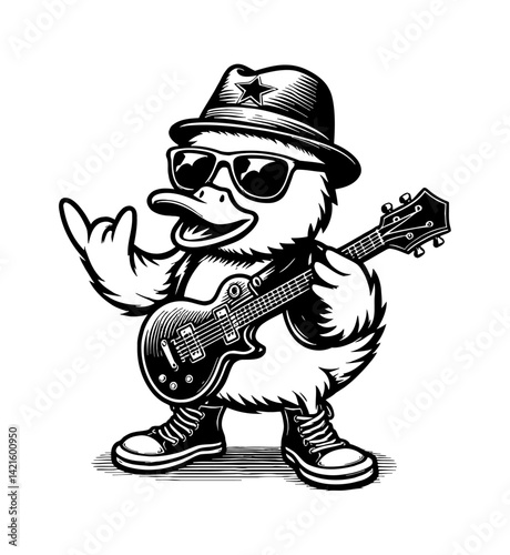 Birds Rock Band Performing on Stage in Concert with Guitars and Fashion