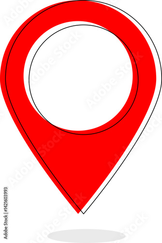 Free Download Red location icon set. tapered bottom shape used in map apps. Map pin place marker.  Position symbol. Point sign collection - GFXLoad