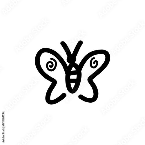 butterfly doodle icon