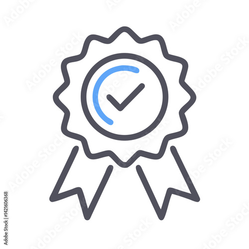 Award Ribbon Icon Representing Quality Certification and Achievement Recognition