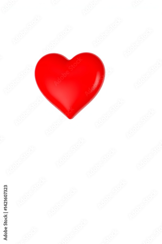 Red heart shape on white background
Red heart shape on white background