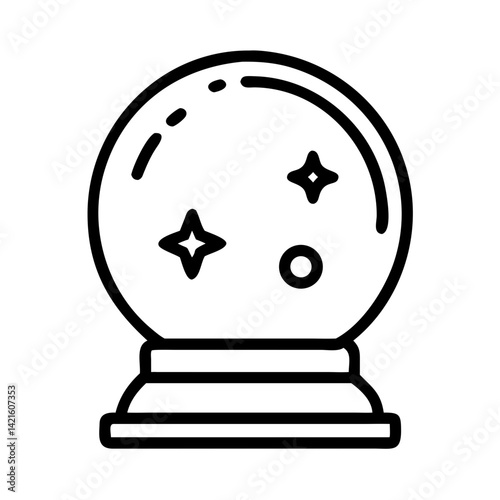 Crystal Ball Icon Representing Fortune Telling and Mystical Divination