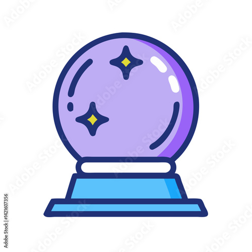 Crystal Ball Icon Representing Fortune Telling and Mystical Divination