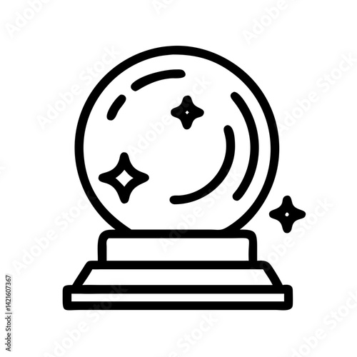 Crystal Ball Icon Representing Fortune Telling and Mystical Divination
