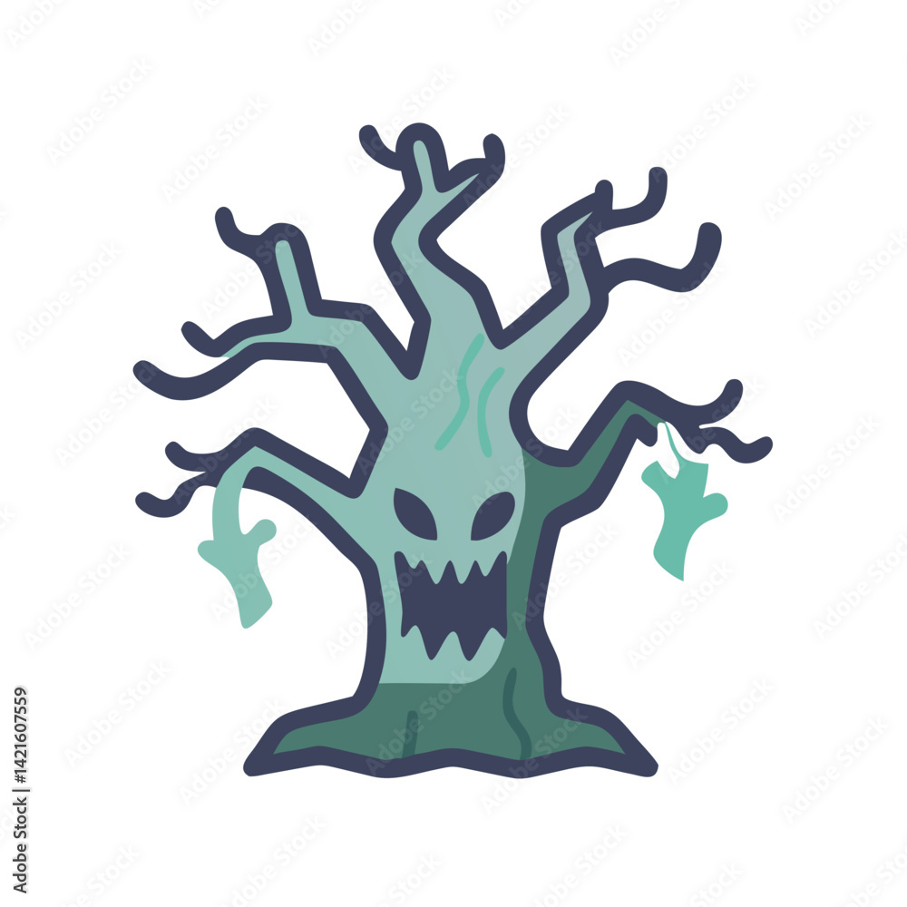 Cursed Tree Icon Representing Haunted Forest Element and Supernatural Mystery Cursed Tree Icon Representing Haunted Forest Element and Supernatural Mystery