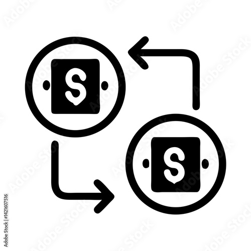 Currency Exchange Icon Representing Money Transfer and Financial Exchange