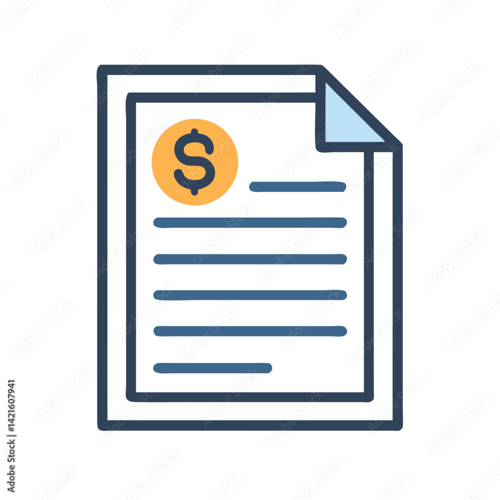 Document Icon Representing Financial Agreement and Legal Contract Document Icon Representing Financial Agreement and Legal Contract