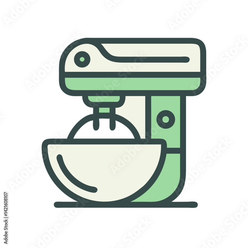 Dough Mixer Icon Representing Baking Equipment and Culinary Tool
