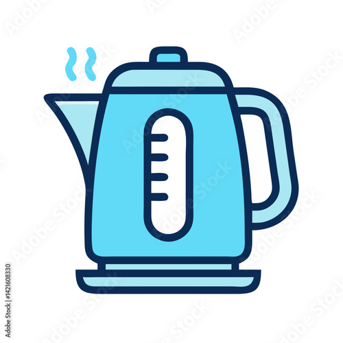 Electric Kettle Icon Representing Hot Water Appliance and Boiling Device