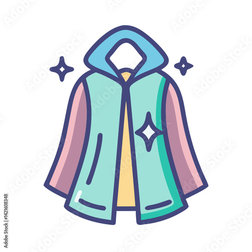 Enchanted Cloak Icon Representing Magical Garment and Fantasy Attire