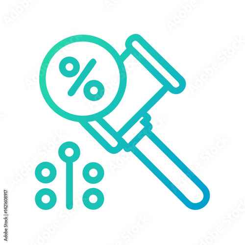 Gavel with Percentage Icon Representing Financial Justice and Legal Decisions