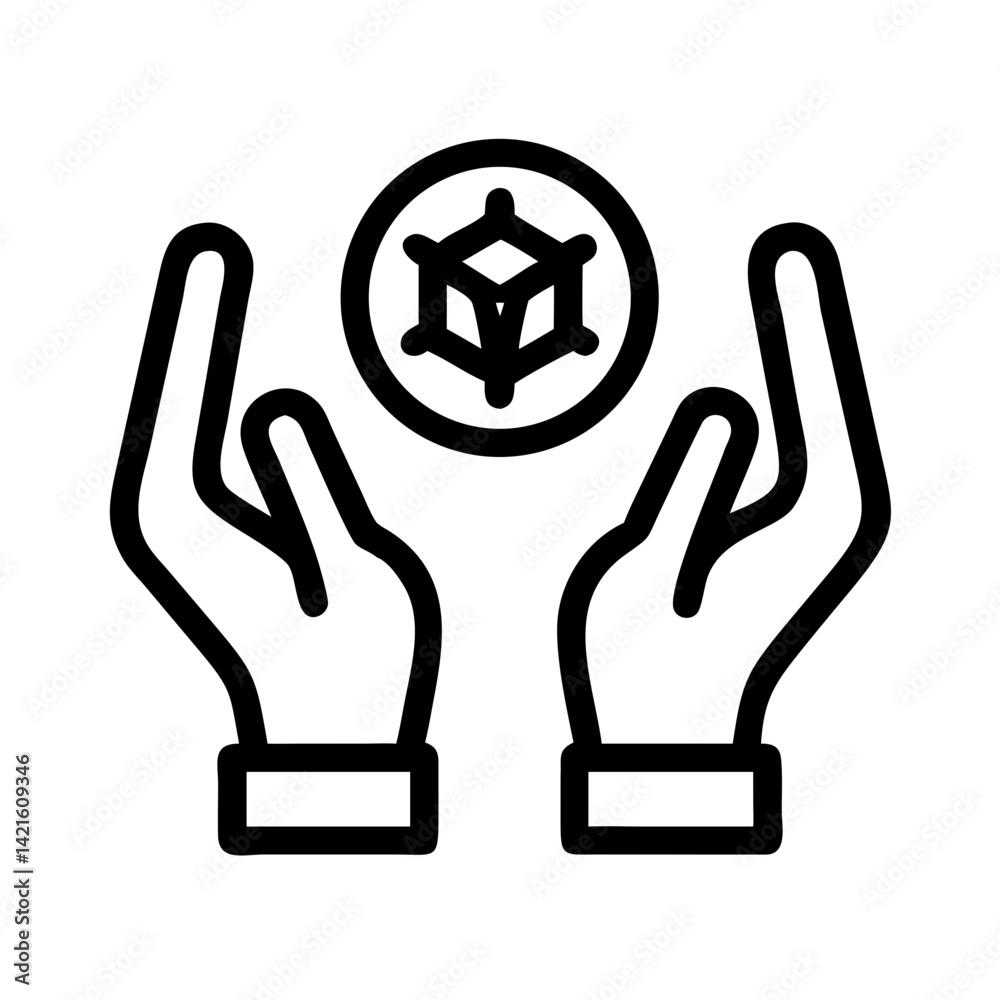 Fototapeta premium Hands Holding Symbol Icon Representing Spiritual Connection and Unity