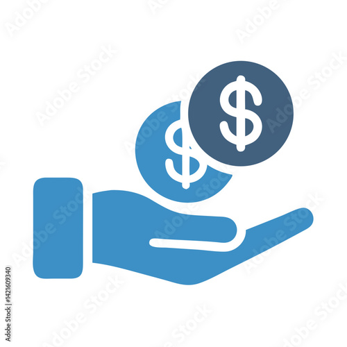 Hand Holding Dollar Icon Representing Loan and Financial Assistance