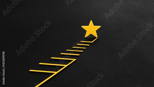 Obraz na płótnie The Rhythm of Success: Monochrome Path to a Star w salonie