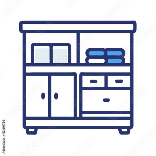 Kitchen Cabinet Icon Representing Storage Space and Organization