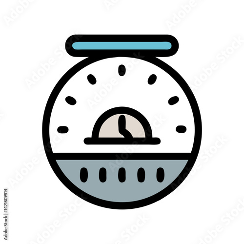 Kitchen Timer Icon Representing Cooking Countdown and Meal Preparation