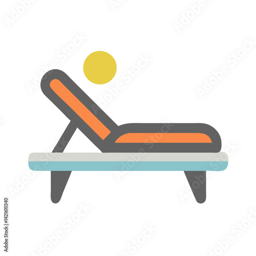 Lounge Chair Icon Representing Guest Relaxation and Comfort Seating