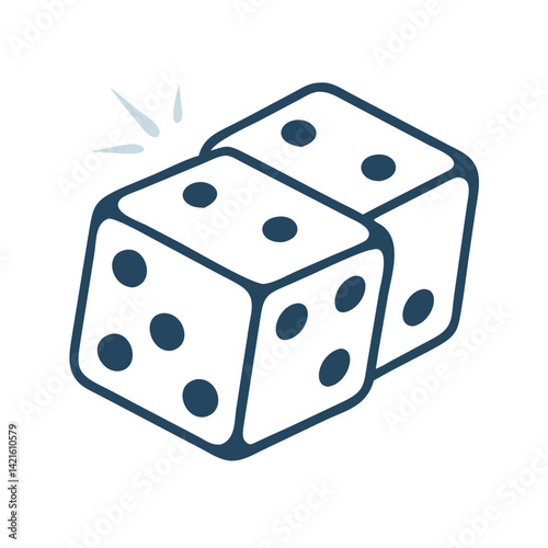 Magic Dice Icon Representing Element of Chance and Fantasy Probability