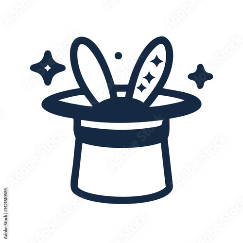 Magic Hat with Ears Icon Representing Wizardry and Enchanted Costume