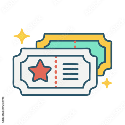 Magic Tickets Icon Representing Entry to Fantasy and Enchanted Access