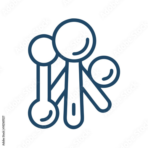 Measuring Spoons Icon Representing Ingredient Portioning and Kitchen Accuracy