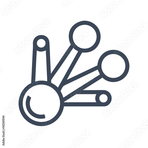 Measuring Spoons Icon Representing Ingredient Portioning and Kitchen Accuracy
