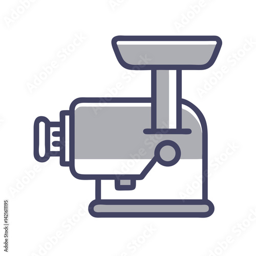 Meat Grinder Icon Representing Food Mincer and Kitchen Processing Tool