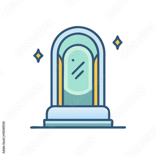 Mirror Portal Icon Representing Magical Gateway and Fantasy Dimension