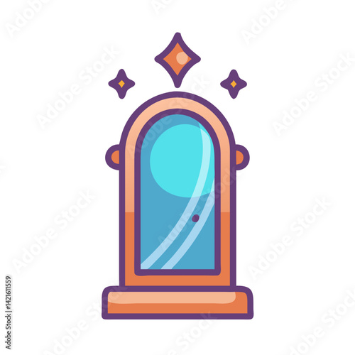 Mirror Portal Icon Representing Magical Gateway and Fantasy Dimension