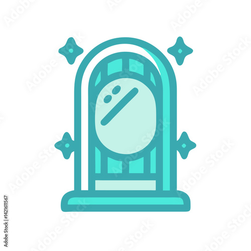 Mirror Portal Icon Representing Magical Gateway and Fantasy Dimension