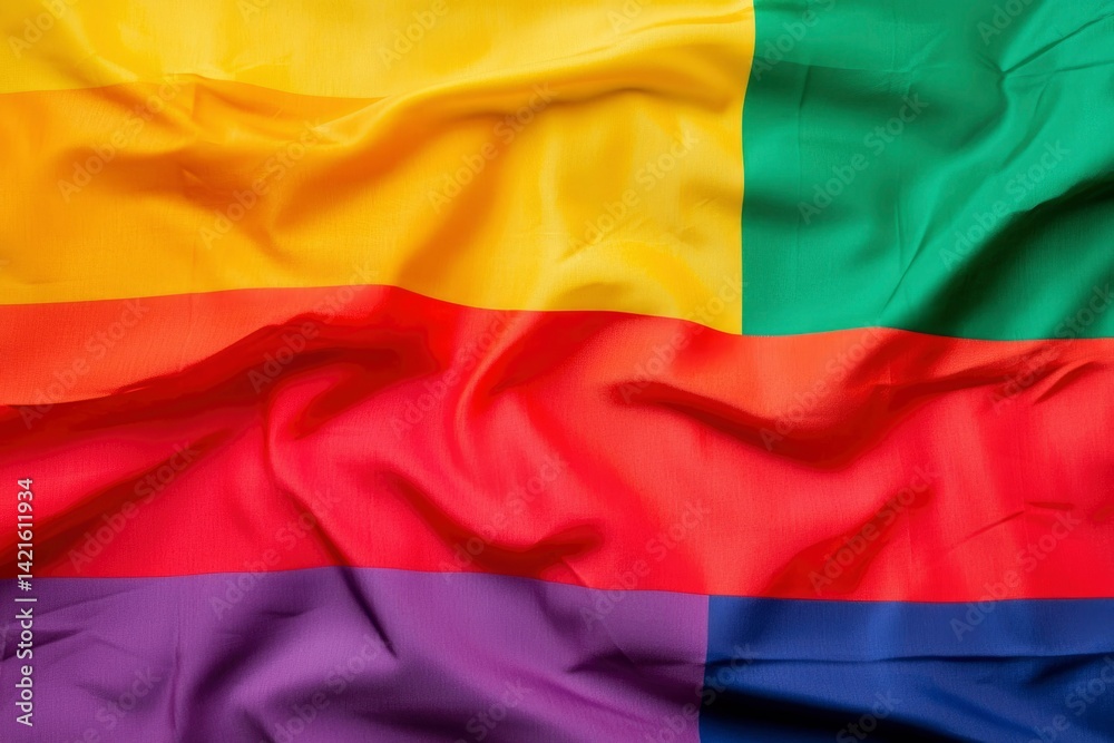 Obraz premium Pride Flag Rippled Fabric
