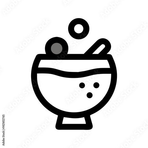 Potion Bowl Icon Representing Alchemical Brewing and Magical Preparation