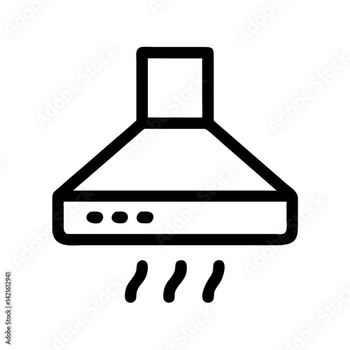 Range Hood Icon Representing Kitchen Ventilation and Cooking Exhaust System