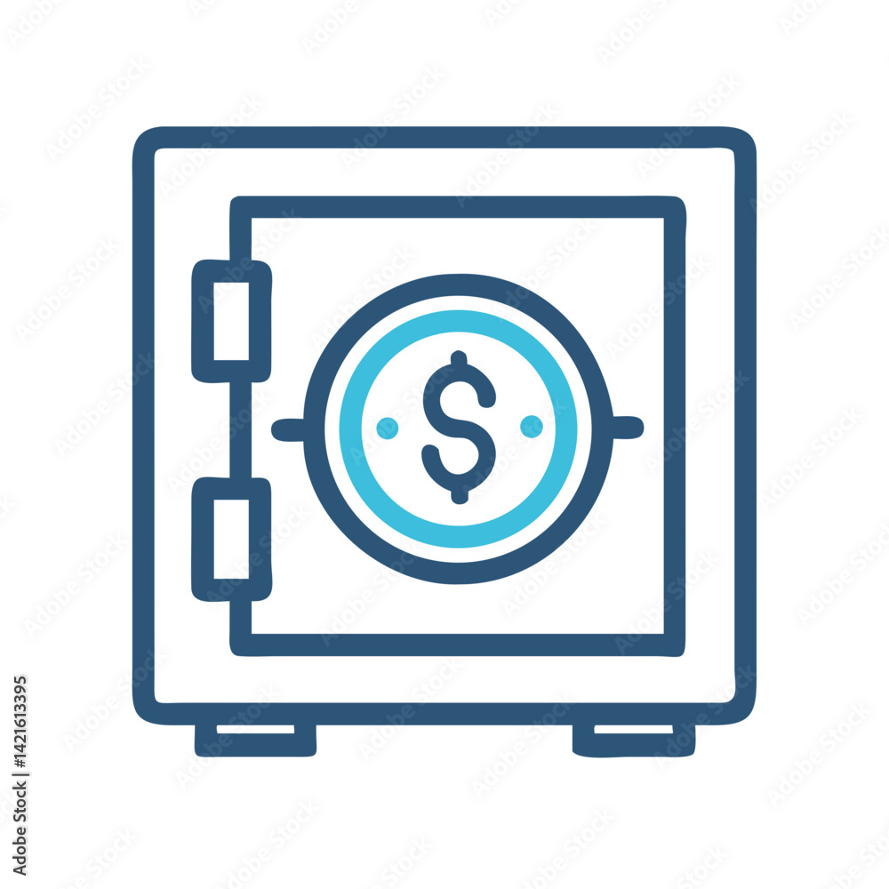 Safe Vault Icon Representing Money Security and Protected Financial Storage Safe Vault Icon Representing Money Security and Protected Financial Storage