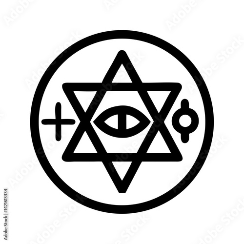 Sacred Symbol Icon Representing Occult Emblem and Mystical Sign