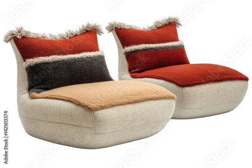 Stylish textured armchairs with modern design for upscale interior d?cor