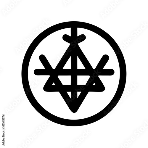 Sacred Symbol Icon Representing Occult Emblem and Mystical Sign