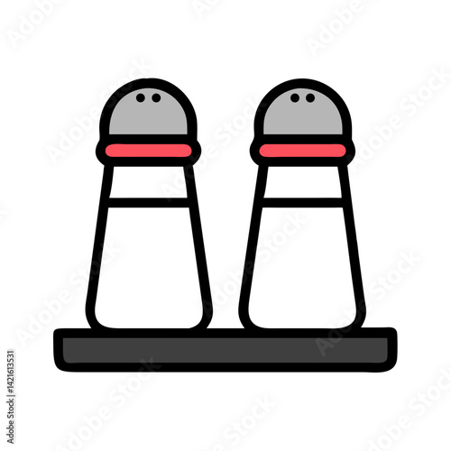 Salt and Pepper Shakers Icon Representing Table Condiments and Dining Essentials