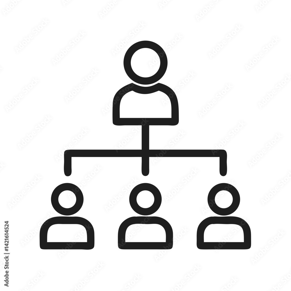 Team Hierarchy Icon Representing Organizational Structure and Role Management Team Hierarchy Icon Representing Organizational Structure and Role Management