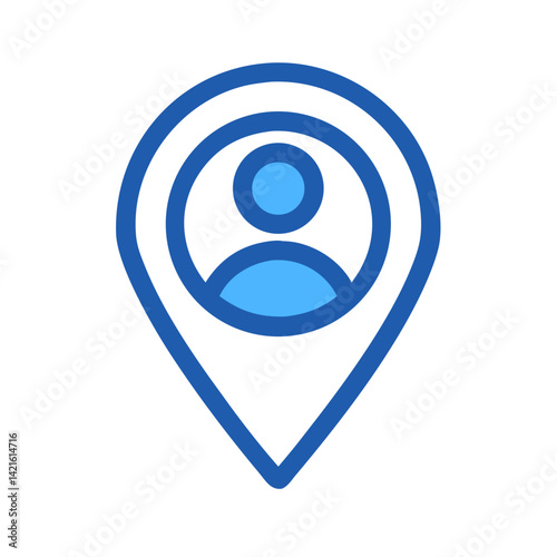User Location Pin Icon Representing Geotargeted Services and Personal Position