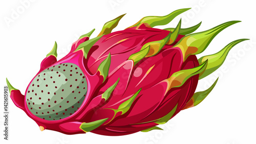 Red Dragon fruit isolated on white background. Red Pitaya Dragon Fruit isolated on white background PNG File. 