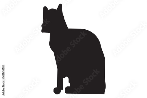 Cat silhouette  set icon. vector illustration. black 