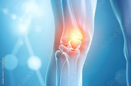 Illustration of knee replacement surgery for severe