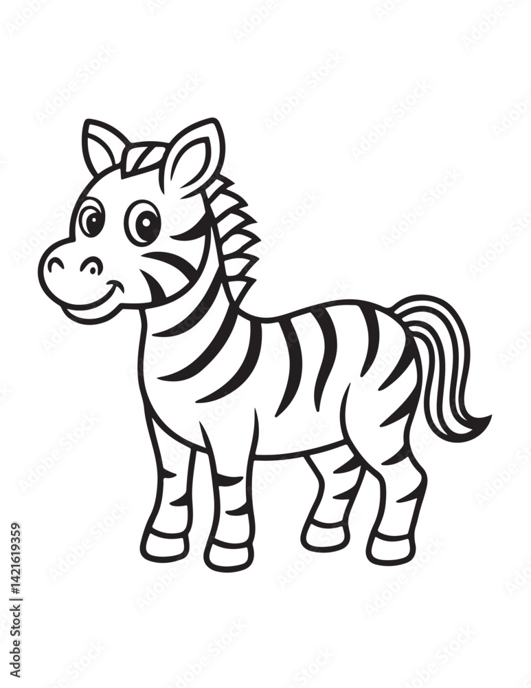 Fototapeta premium Cute Animal Coloring Pages, Coloring book, Animals, victor, animals line art, illustration, black & white Designs