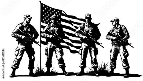 group of people with flag, silhouette, vector, illustration, people, silhouettes, music, dance, sport, child, boy, black, rock, guitar, men, woman, fun, family, musician, sports, children, group, moth