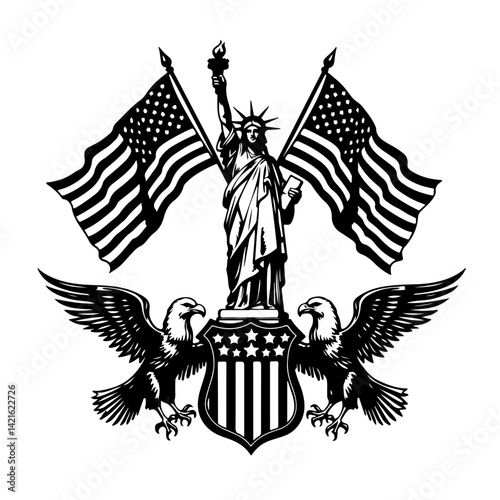 eagle shield with wings