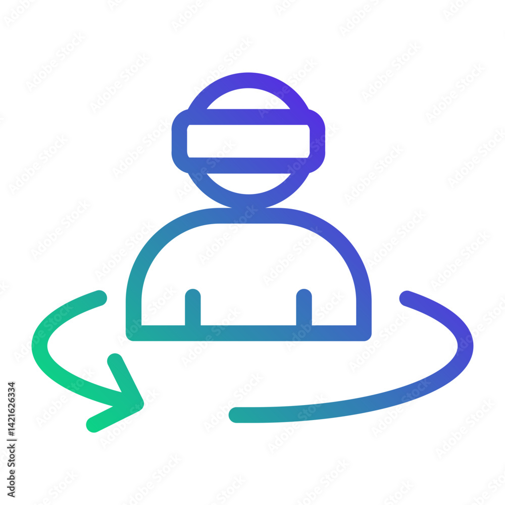 Obraz premium Virtual navigation gesture - Line gradient icon