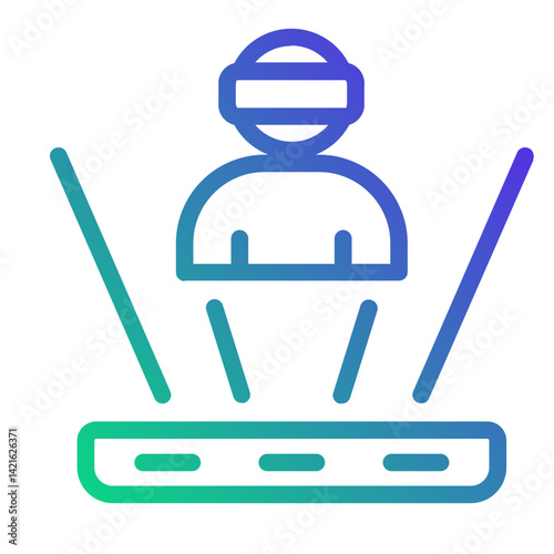 Holographic trainer figure - Line gradient icon